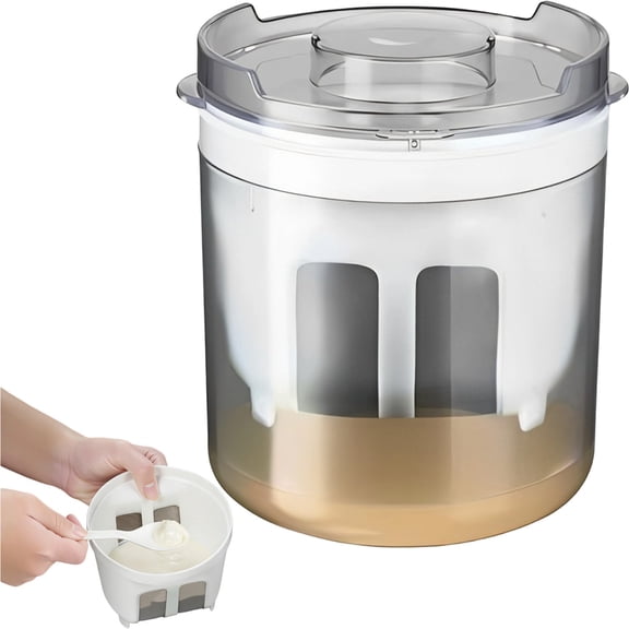 CSSJKYJ Yogurt Strainer Lid, Reusable Milk Filter, Fine Mesh Separator Tool, Whey Draining Container Set, for Cheese Soybean Milk Berry Soup Fruit Juice Coffee Kitchen Home Use(Style-1)