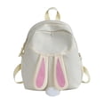 thumbnail image 1 of CSStudio Cute Bunny Ear Mini Backpack Lightweight Nylon School Bag With Plush Charm, Perfect for Elementary & Middle School Ages 4-12, 1 of 7