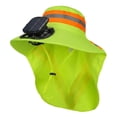 thumbnail image 1 of CSStudio Hi Vis Wide Brim Solar Fan Sun Hat USB Rechargeable Reflective Neck Flap Cooling Hat for Construction Gardening Fishing Outdoor Work, 1 of 3