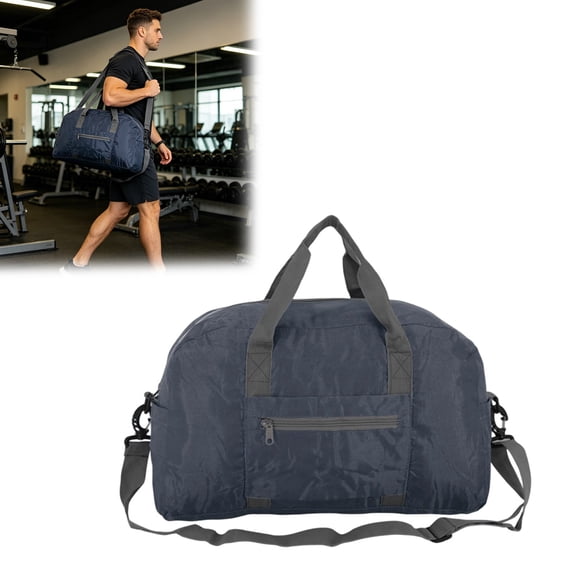 CSStudio Lightweight Foldable Gym Duffle Bag with Separate Shoe Compartment Water Bottle Pocket Detachable Strap for Travel Sports Weekend Trip