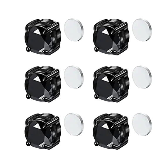 CSStudio Acupressure Stud Earrings 3 Pairs Non Piercing Therapy Ear for Men Women, 0.6/0.8cm Metal Clip On Earrings No Hole Ear Jewelry