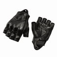 thumbnail image 1 of CSStudio Men's Fingerless Goat Leather Motorcycle Gloves, Perforated Breathable Half Finger Riding Gloves, Elastic Wrist Summer Gloves for Motorbike Off‑Road Driving, 1 of 6