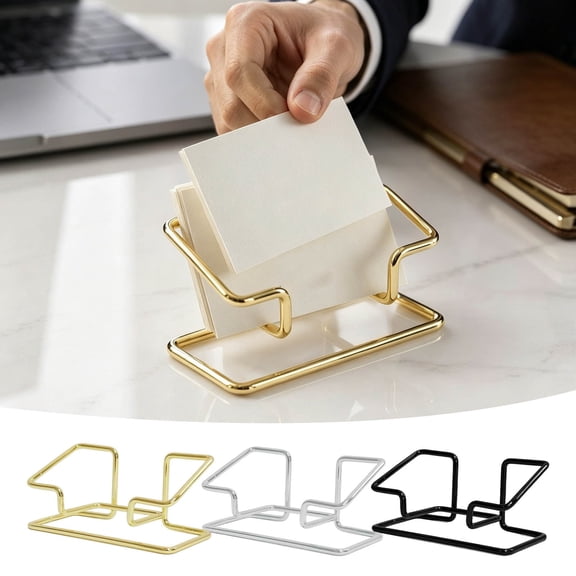 CSStudio Minimalist Metal Wire Business Card Holder Stable Base Desktop Name Card Display Stand 3 Colors Office Reception Meeting Room Card Organizer