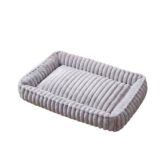 CSStudio Rectangle Bolster Pet Bed, Soft Striped Fabric Crate Mat, High Density Sponge Sleeping Nest, Anti- Warm Rest Bed for Medium Large Dogs and Cats