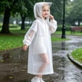 thumbnail image 1 of CSStudio Reusable Kids Rain Poncho, Waterproof Full Body Raincoat with Hood, One Size Fits Height 110â150cm, Portable Packable Rain Cape for Boys Girls School Outdoor Activities, 1 of 6
