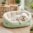 thumbnail image 1 of CSStudio Round Plaid Pet Bed, All Season Soft Cushioned Cat Dog Bed, Anti- Washable Raised Rim Pet Sleeping Nest for Small Medium Cats & Dogs Indoor Use, 1 of 9