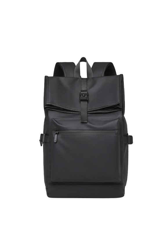 Waterproof Coated Polyester Roll Top Backpack Large Capacity Laptop Rucksack Lightweight Buckle Closure Daypack for Commute Work Short Travel