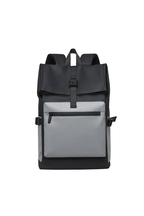 Waterproof Coated Polyester Roll Top Backpack Large Capacity Laptop Rucksack Lightweight Buckle Closure Daypack for Commute Work Short Travel