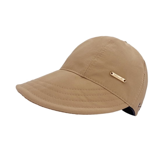 CSStudio Women Wide Brim Sun Hat with Ponytail Hole, Adjustable Lightweight Polyester UV Protection Travel Cap Foldable Outdoor Hat for Beach Gardening Camping
