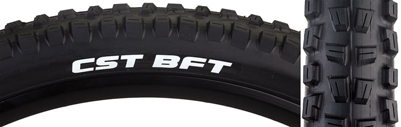 Pneu CST Premium BFT 26x2.4 - Pour VTC, VTT Ou Vélo De Ville, Noir, Robuste Et Polyvalent