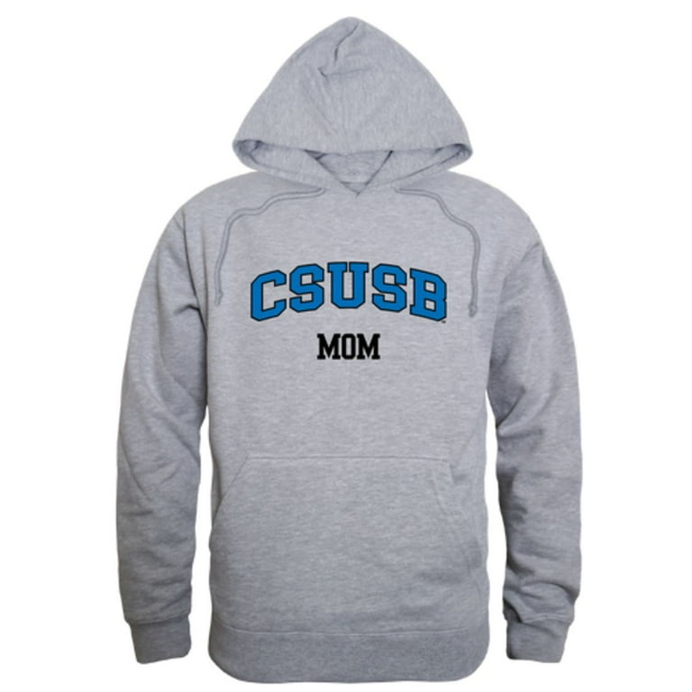 CSUSB California State University San Bernardino Coyotes Mom Fleece Hoodie Sweatshirts Heather Grey Medium
