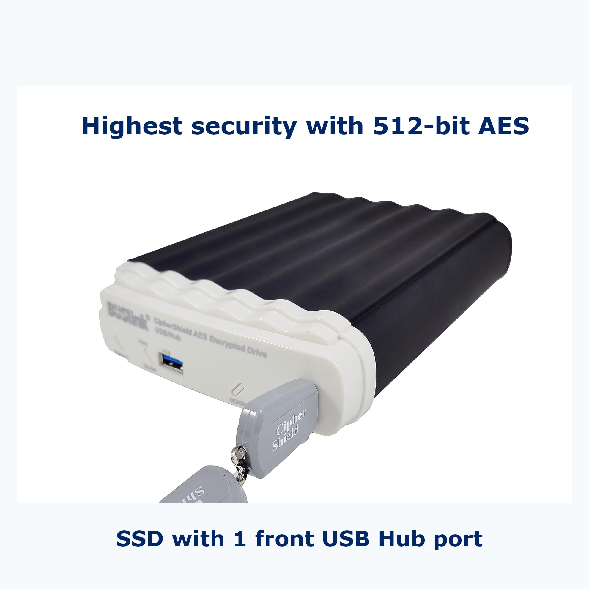 CSX-2TSDHA 2TB SSD 1-port Hub USB 3.2 Gen 2/eSATA CipherShield 512-bit AES FIPS 140-2 HIPAA Encrypted External Secure Drive