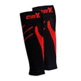 thumbnail image 1 of CSX Calf Sleeves, 15-20 mmHg Compression, Red on Black, Medium, 1 of 3