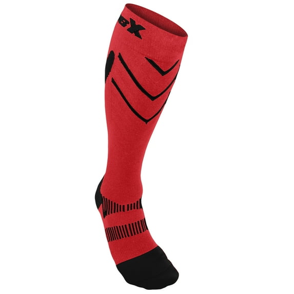 CSX Compression Socks, Sport Recovery Style, 15-20 mmHg, Black on Red, Small