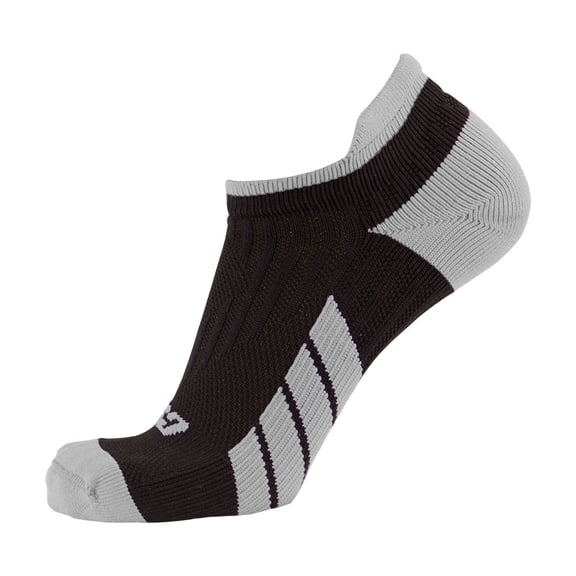 CSX Low Cut Ankle Sock Pro, Silver on Black, Small