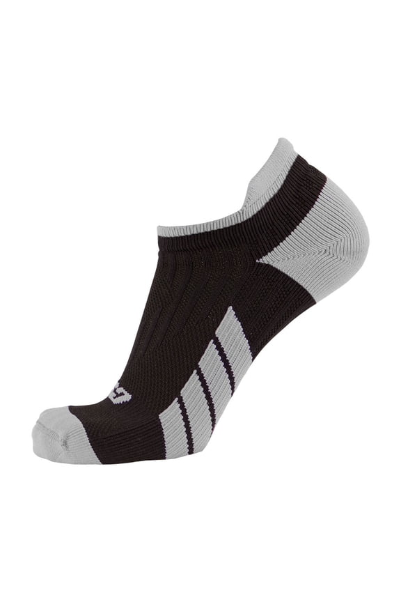 Low Cut Ankle Sock Pro, Silver on Black, Small