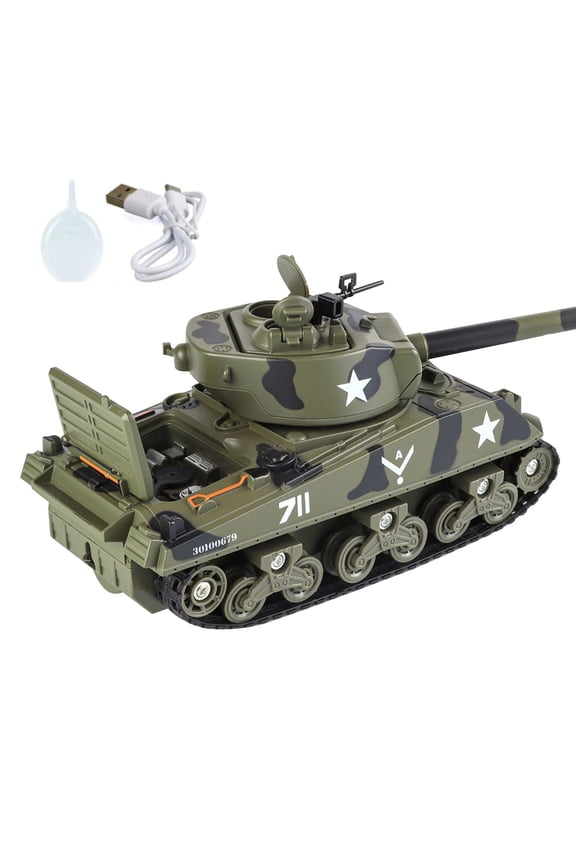 1/35 M4 Sherman Tank Model for Display or Collecting WWII USA Army Diecast Alloy Sound Light Atomizing Pull Back