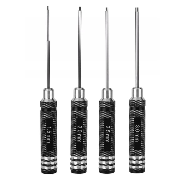 CSYANXING 1.5 2.0 2.5 3.0mm Hex Screwdriver Set for RC Car Drone Helicopter Aluminum Alloy HSS Steel 4 Pcs