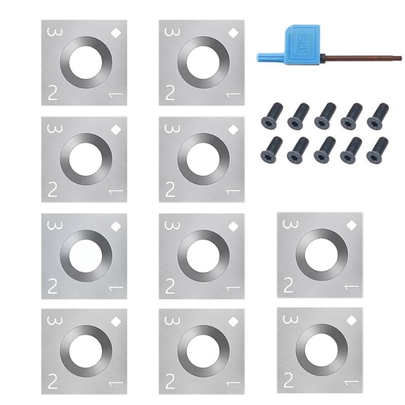 CSYANXING 10pcs Carbide Steel Wood Turning Tool Cutters Sharp Corners 14mm Square 30 Degree Angle Easy Operate with Screws