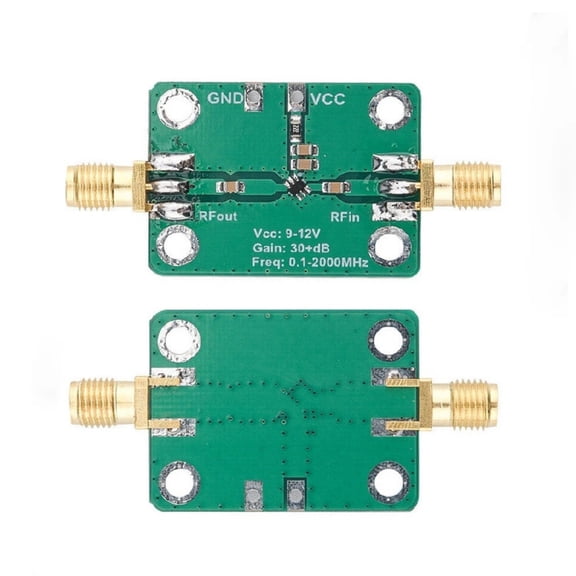 CSYANXING 2 Pcs Low Noise RF Amplifier Green Golden 0.1-2000 MHz 32dB Gain 50 for FM Radio Cable TV Remote Control Communication Distance Extend
