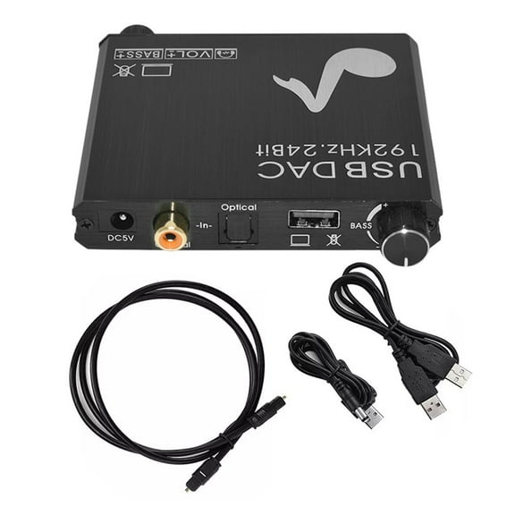 CSYANXING 2 in 1 USB Sound Card DAC Audio Converter 192kHz Optical Coaxial RCA 3.5mm Headphone Jack Black Metal Cost Effective Solution