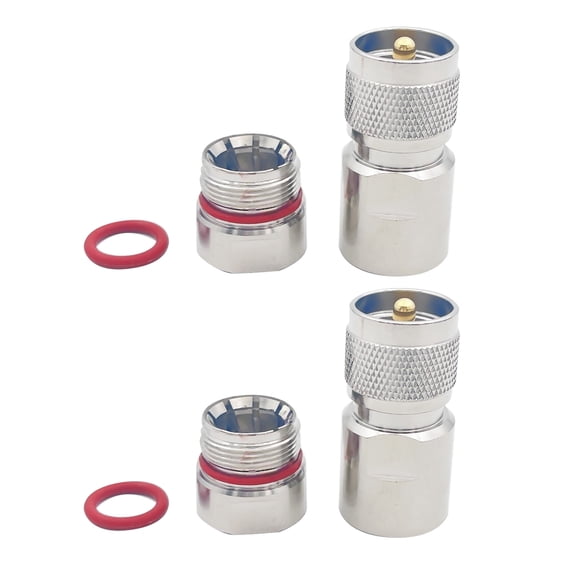 CSYANXING 2 pcs UHF Coax Connectors for 1/2 Cable Ham Radio Equipment DC-6GHz Frequency Brass Body Gold Plated Pin PTFE