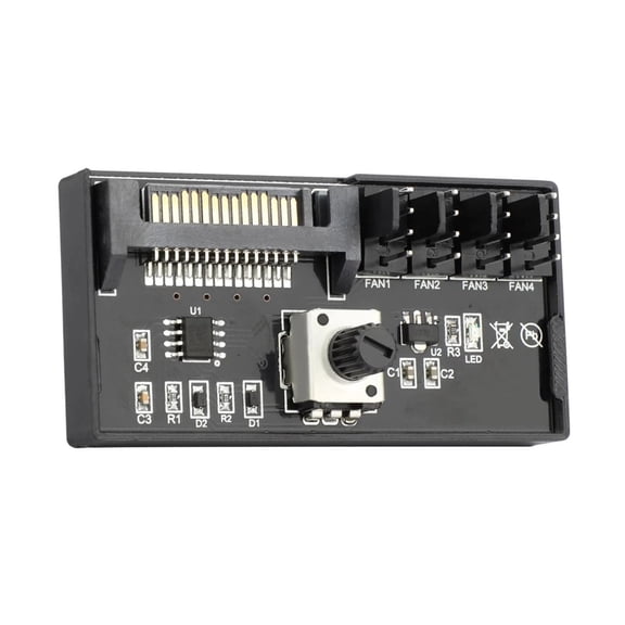 CSYANXING 4 Fan PWM Speed Controller Manual Adjustment Knob SATA Power For PC Cooling System Maintenance Part
