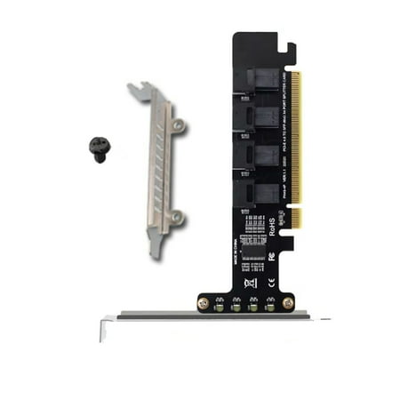 CSYANXING 4 U.2 NVMe PCIe Split Card 4.0 SFF 8643 High Speed Data Transfer PCI-e X4 X8 X16 for Windows
