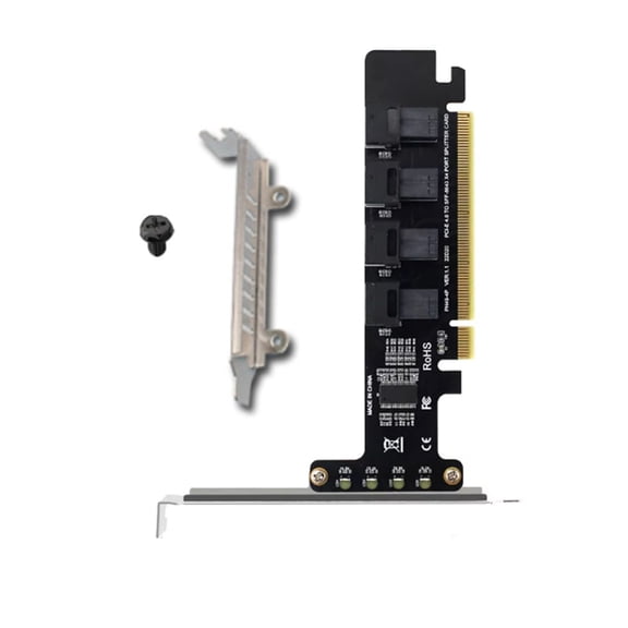 CSYANXING 4 U.2 NVMe PCIe Split Card 4.0 SFF 8643 High Speed Data Transfer PCI-e X4 X8 X16 for Windows