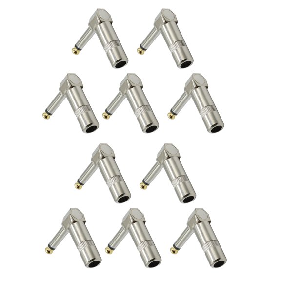 CSYANXING 6.35mm TS Male Right Angle Plug 1/4 Inch Gold Plated for Audio Devices Guitars Mixers Amps Space Saving Design
