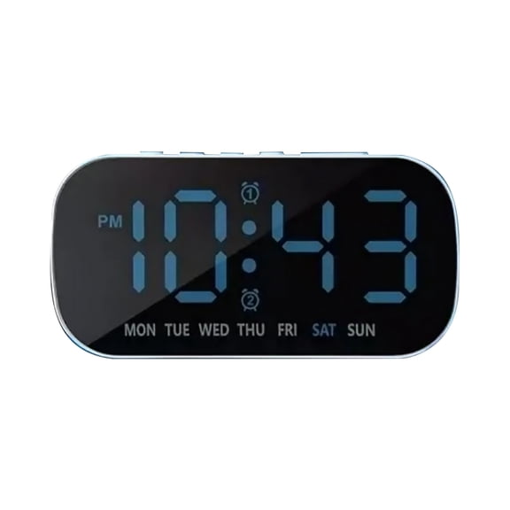 CSYANXING Bedroom Alarm Clock White LED Display 5 Brightness Dual Alarm Snooze Function for Home Decor Teens Seniors