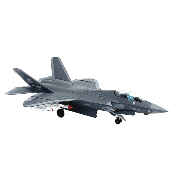 CSYANXING Detailed J-35 Fighter Model Airplane, Alloy & PC, 1:100 Scale, for Decorating Office & Home Spaces