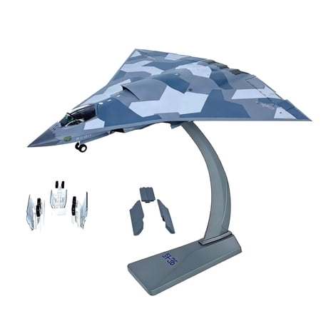CSYANXING Die Cast Alloy J-36 Fighter Model 1:72 Scale High Precision Structure Display Stand Included For Aviation Model Enthusiasts