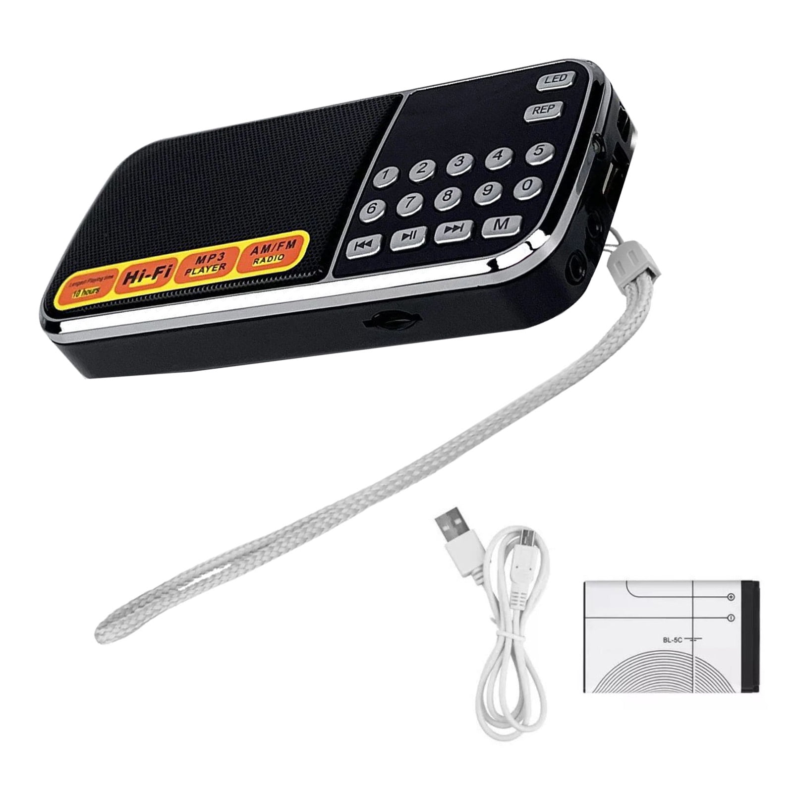 CSYANXING Digital AM FM Radio with USB TF Card MP3 Player LED Flashlight Rechargeable and Portable for Seniors & Walkman Fans