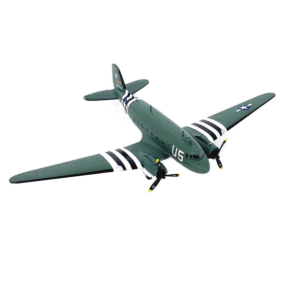 CSYANXING Douglas C-47 Skytrain Model WWII USAAF, 20x30cm Alloy+Plastic, Display Stand for Desk Showcase Aircraft Lovers