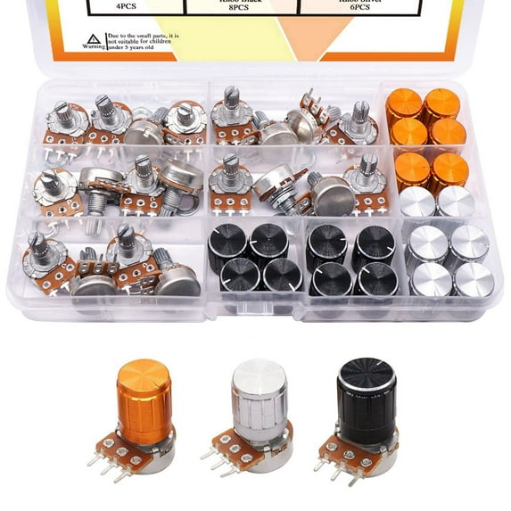 CSYANXING Durable Potentiometer for Audio Equipment, Features Aluminum Alloy Knob & Clear Resistance Indication, Perfect for Guitars