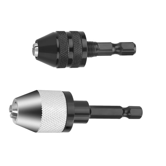 CSYANXING For Drills Grinders Keyless Drill Chuck Bit Set Silver Black Aluminum Alloy Easy Load Unload 1/4 Hex Shank