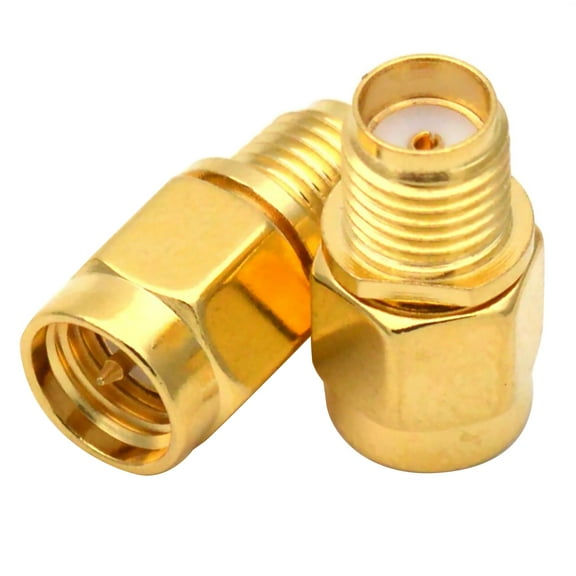 CSYANXING Gold Plated SMA Adapters Female to Male Connector 2 Pack Brass 50 Ohm for Wireless Communication Systems