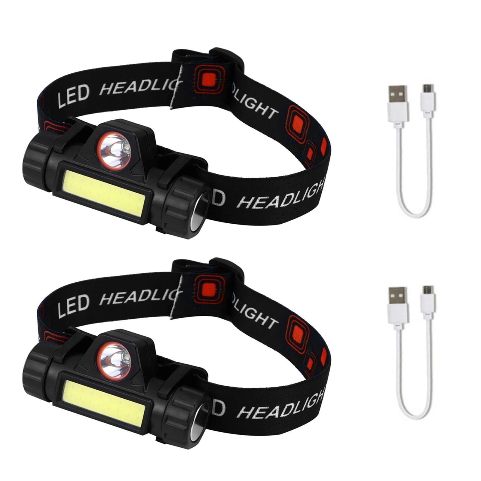 CSYANXING Head Mounted Headlamp Set 2 Modes Adjustable Headband Ergonomic for Outdoor Activities Waterproof Black Item White Light