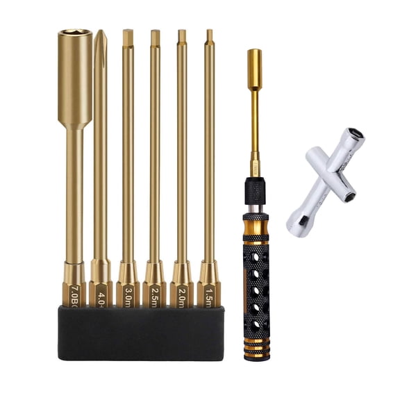 CSYANXING Hex Screwdriver RC Tool Kit Titanium Coated Steel Magnetic Insertion 4.0mm Cross Bit for Traxxas HSP RC Off Road Vehicles Tuning Works