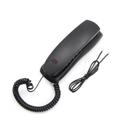 CSYANXING Landline Phone Black Compact Slim for Home Office Use Desk Wall Mount Mute Pause Redial Telephone Line Powered