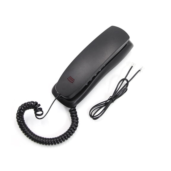 CSYANXING Landline Phone Black Compact Slim for Home Office Use Desk Wall Mount Mute Pause Redial Telephone Line Powered