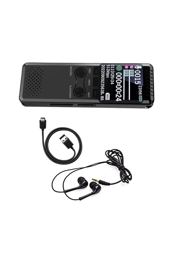 Lecture Recorder 3072Kbps PCM Recording A B Repeat Playback for Language Learning Effective Study Aid Black Finish