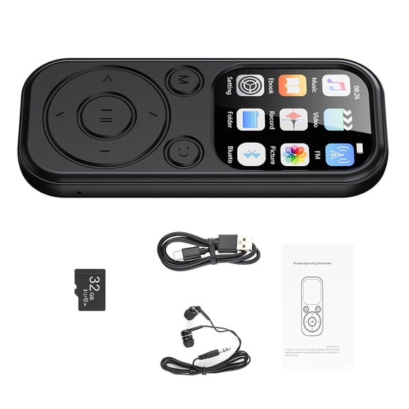 CSYANXING MP3 Player with Bluetooth 5.4 32GB Card Long Battery 1.8” Color Screen FM Radio Video Playback E-Book