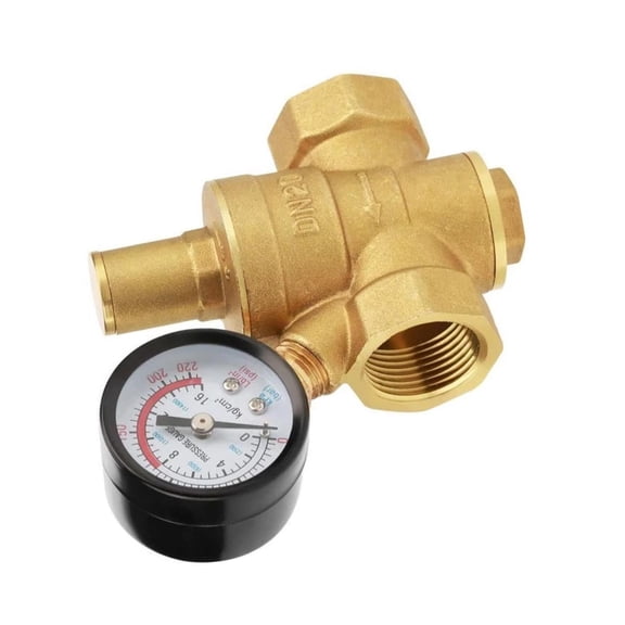 CSYANXING Manual Water Pressure Reducer With Pressure Gauge Durable Brass Structure For Solar Energy Gas Heater Pipeline System
