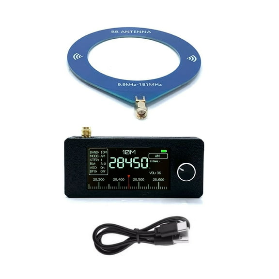 CSYANXING Mini SI4732 Radio Receiver 1.9 inch Display HF SW MW VHF Bands LSB USB AM FM Portable with Loop Antenna