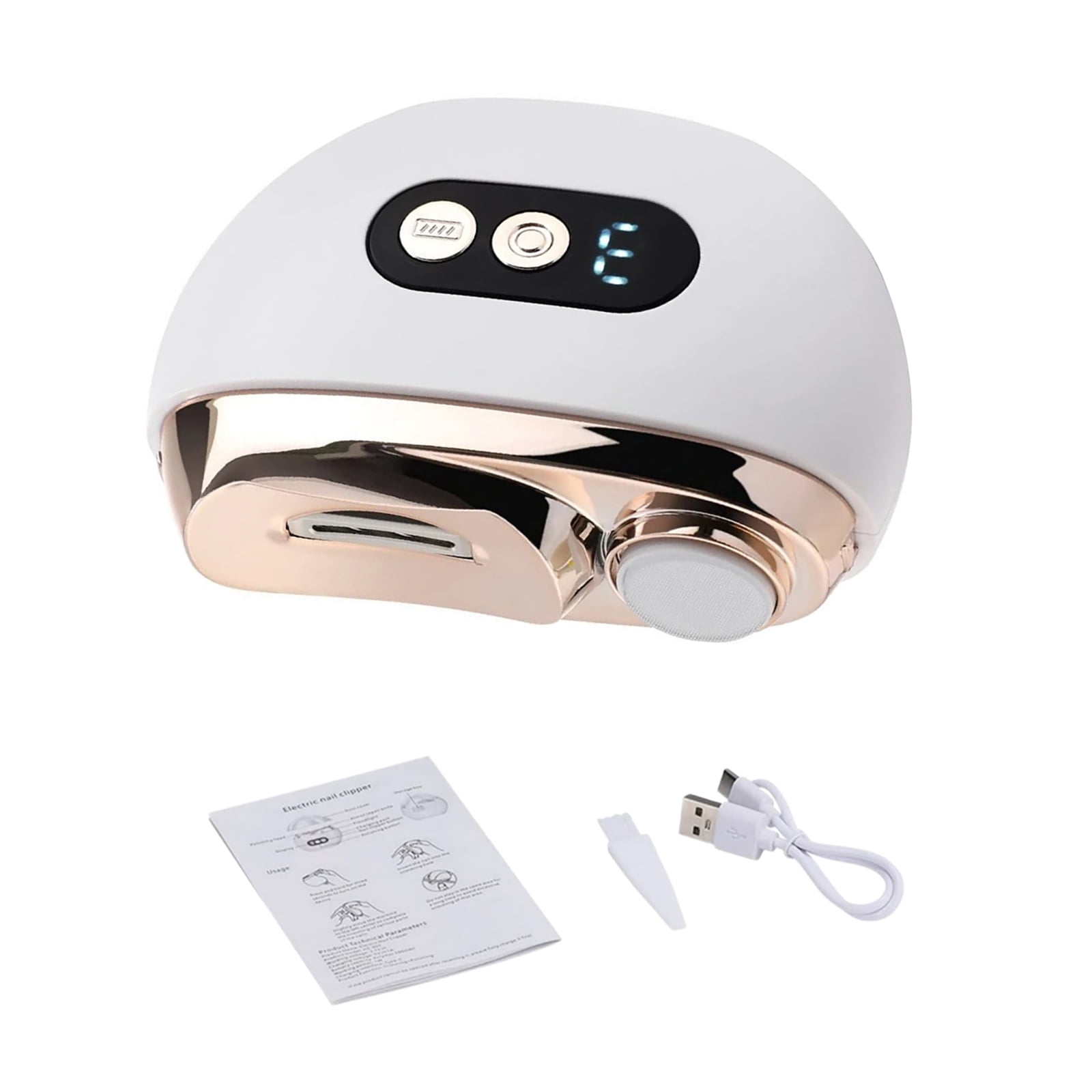 CSYANXING Multi Function Nail Trimmer Polisher 6 Hour Run Time For Home Travel 45 Degree Cutter Type-C Charging ABS Material