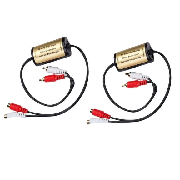 CSYANXING Noise Reduction Isolator 2 Pcs Black RCA Connector 15A Compact for Car Audio Amplifier Stereo Receiver Subwoofer Horn Equipment