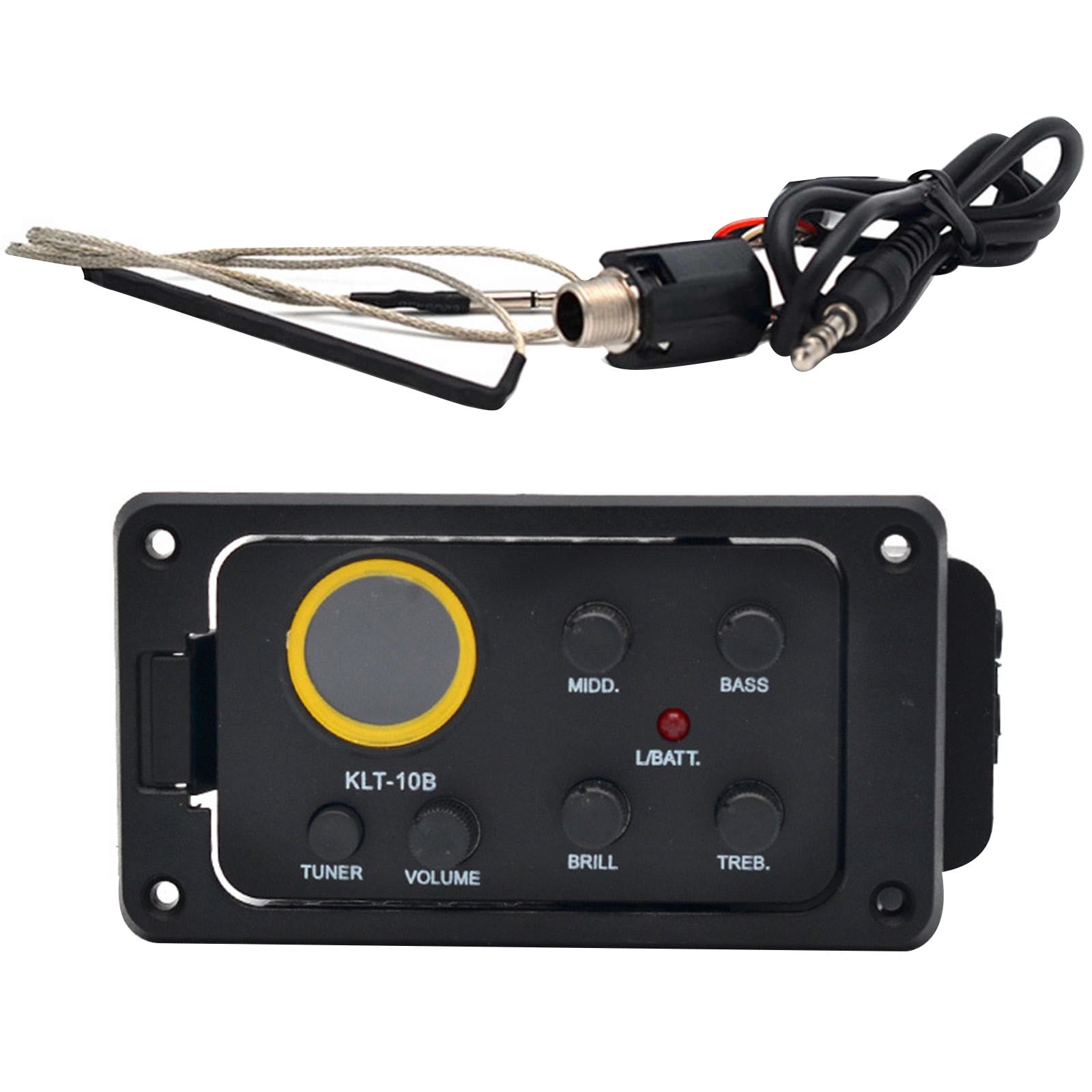 CSYANXING Piezo Pickup Compatible Preamp 4 Band EQ Volume Adjustment LED Low Battery Alert For Acoustic Guitar Ukulele Instrument Use