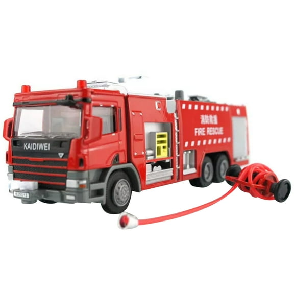 CSYANXING Quality Alloy Model Vehicle for Display: KDW Water Tank Truck Rescue Fire Police, 1:50 Scale, Ideal Shelf Ornament